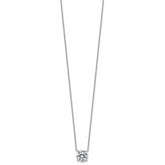 14k White Gold 2 carat Lab Grown Diamond VS/SI+ G+ Round Complete Four Prong 18 inch Solitaire Necklace